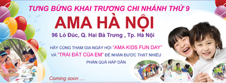 Trung tam anh ngu AMA, AMA tai Ha Noi, Trung tam ngoai ngu AMA, khai truong trung tam AMA, trung tam tieng anh ama, hoc tieng anh tai AMA, hoc phi trung tam AMA, chat luong tieng anh tai AMA, giao vien nuoc ngoai tai AMA, ngoai ngu cleverlearn