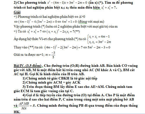 đáp án đề thi lớp 10 môn toán đáp án đề thi lớp 10 môn toán