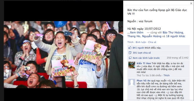 Đề văn thần tượng khối D 2012 của fan Hàn bị phản ứng, Nội dung bức thư yêu cầu xin lỗi, tuyển sinh, thông tin tuyển sinh, tuoi tre, fan nhạc hàn, fan sao hàn, thần tượng, đề văn thần tượng, thư yêu cầu xin lỗi