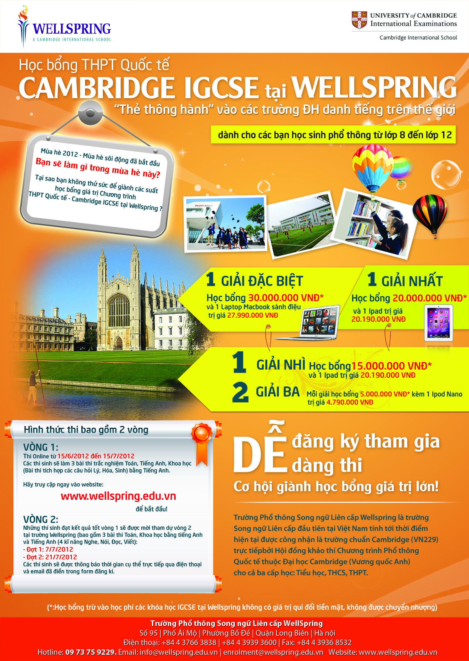 Học bổng THPT Quốc tế IGCSE tại Wellspring - Ảnh 1