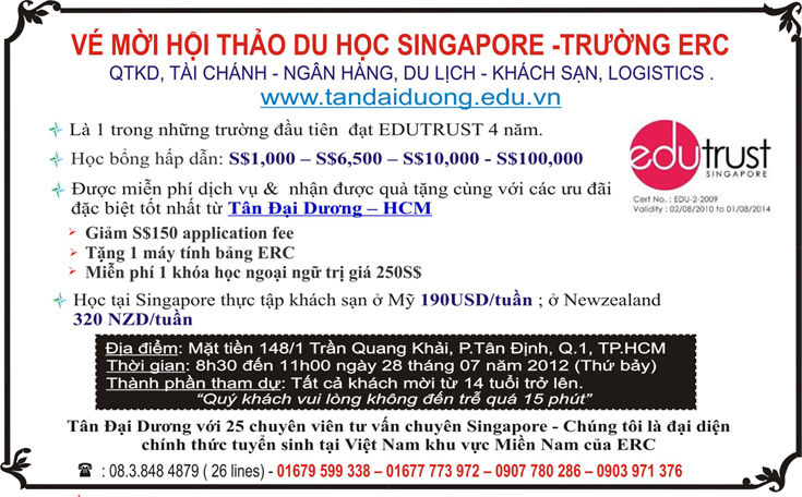 Du học Singapore cùng học viện ERC - Ảnh 1