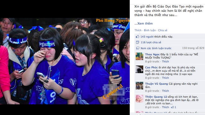 Đề văn thần tượng khối D 2012 của fan Hàn bị phản ứng, Nội dung bức thư yêu cầu xin lỗi, tuyển sinh, thông tin tuyển sinh, tuoi tre, fan nhạc hàn, fan sao hàn, thần tượng, đề văn thần tượng, thư yêu cầu xin lỗi