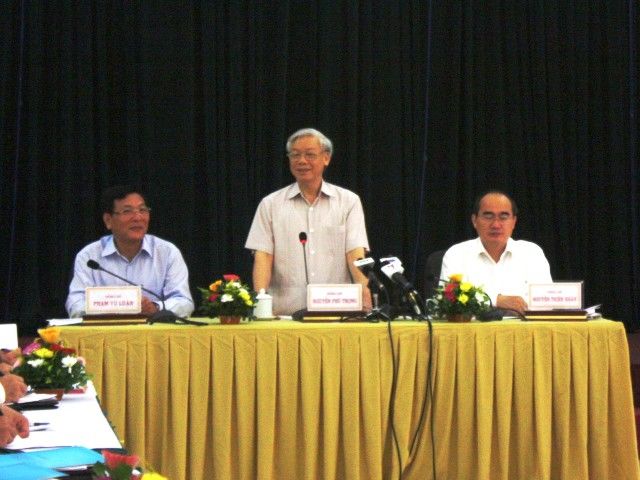 Tổng Bí thư Nguyễn Phú Trọng phát biểu tại buổi làm việc. Ảnh: gdtd.vn