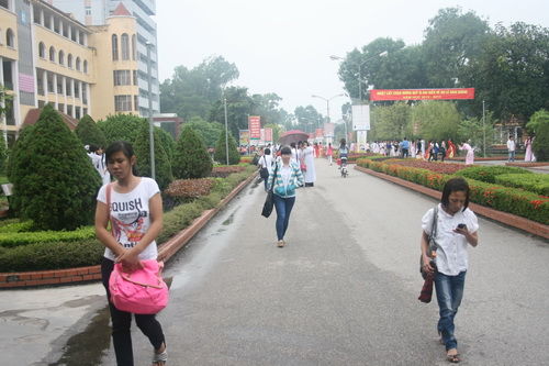 Sinh viên Trường Đại học Sư phạm Thái Nguyên. (Ảnh: Mạnh Đức)