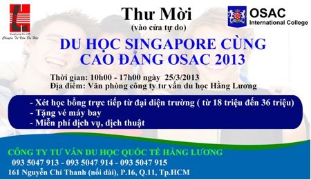 Hội thảo du học Singapore trường cao đẳng quốc tế OSAC Hội thảo du học Singapore trường cao đẳng quốc tế OSAC