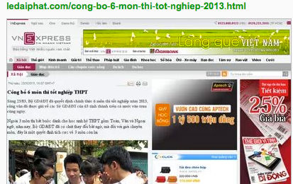 Tin thất thiệt về 6 môn thi tốt nghiệp 2013 trước khi bộ công bố Tin thất thiệt về 6 môn thi tốt nghiệp 2013 trước khi bộ công bố