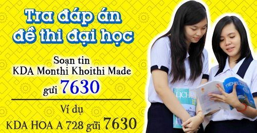 Hướng dẫn tra đáp án đề thi đại học đợt 2 năm 2013