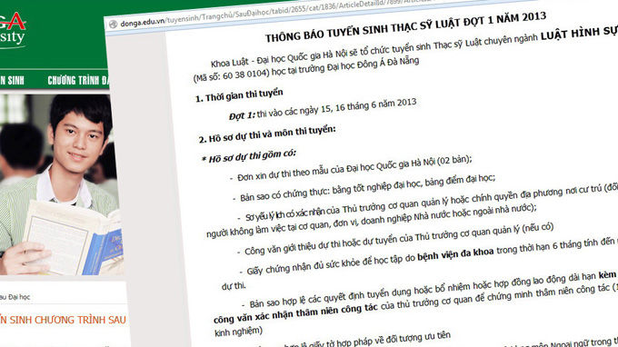 Nhiều trường đại học sai phạm trong tuyển sinh đào tạo thạc sĩ Nhiều trường đại học sai phạm trong tuyển sinh đào tạo thạc sĩ