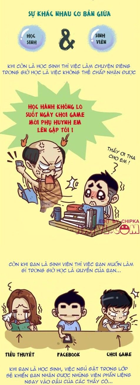 Bộ ảnh: Sự khác nhau cơ bản giữa học sinh và sinh viên