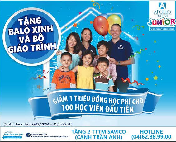 Apollo English khai trương trung tâm thứ 10 trên toàn quốc Apollo English khai trương trung tâm thứ 10 trên toàn quốc