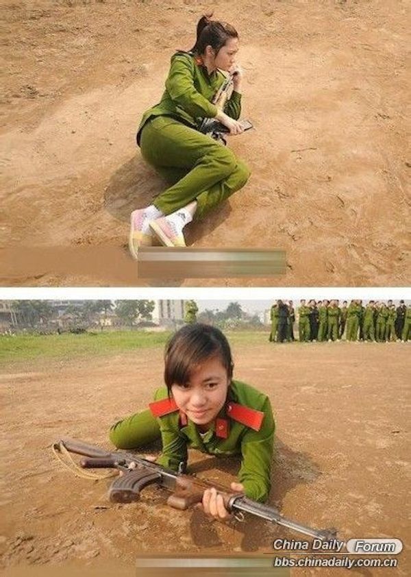 Loạt ảnh nữ cảnh sát Việt Nam lên báo mạng nước ngoài