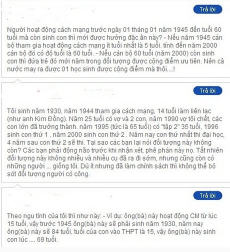 Quy định cộng điểm con người hoạt động cách mạng trước 1945 Quy định cộng điểm con người hoạt động cách mạng trước 1945