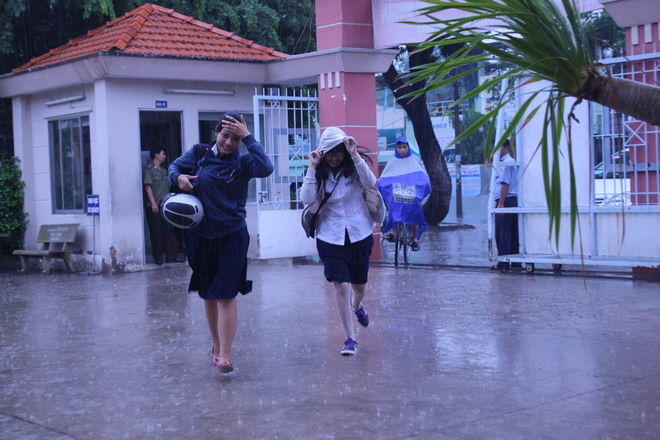 Chùm ảnh thí sinh Tp.HCM đội mưa đi thi môn Sử