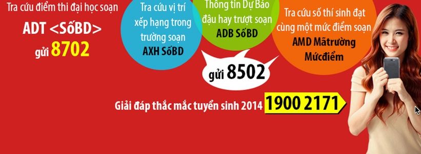 Tra điểm thi đại học sớm nhất bằng tin nhắn Tra điểm thi đại học sớm nhất bằng tin nhắn