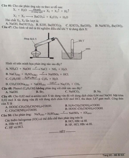 Đáp án đề thi đại học môn Hoá khối A mã đề 825 được cập nhật ngay tại Kênh Tuyển Sinh. Click để xem đáp án môn Hoá khối A mã đề 825 