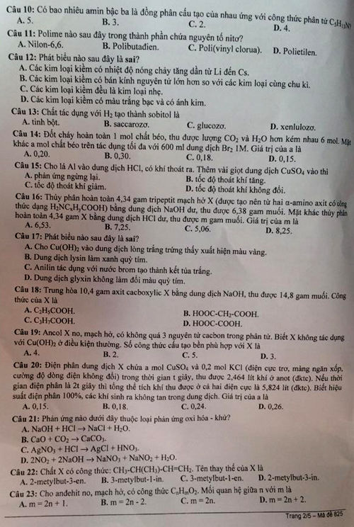 Đáp án đề thi đại học môn Hoá khối A mã đề 825 được cập nhật ngay tại Kênh Tuyển Sinh. Click để xem đáp án môn Hoá khối A mã đề 825 
