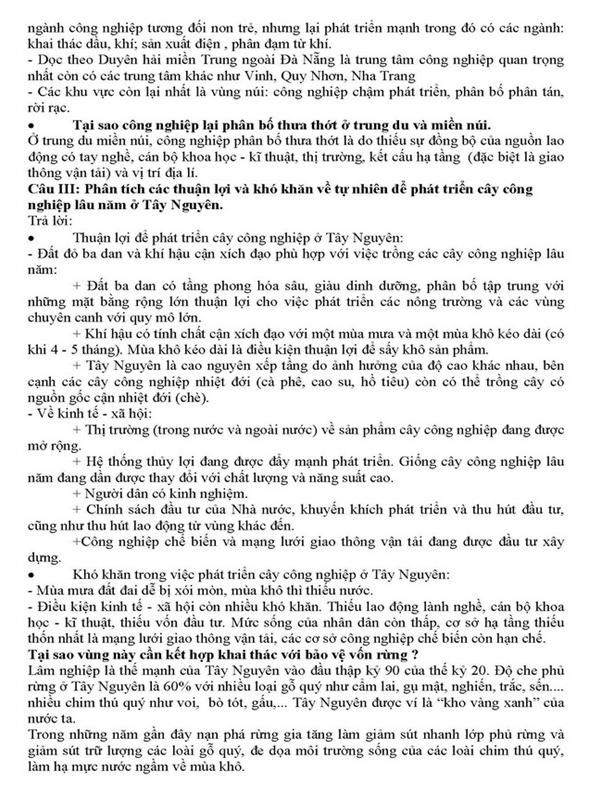 Đáp án cao đẳng địa 2014