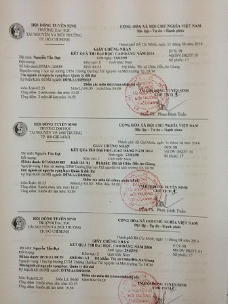 In sai giấy chứng nhận kết quả, thí sinh không thể xét tuyển NV2 In sai giấy chứng nhận kết quả, thí sinh không thể xét tuyển NV2