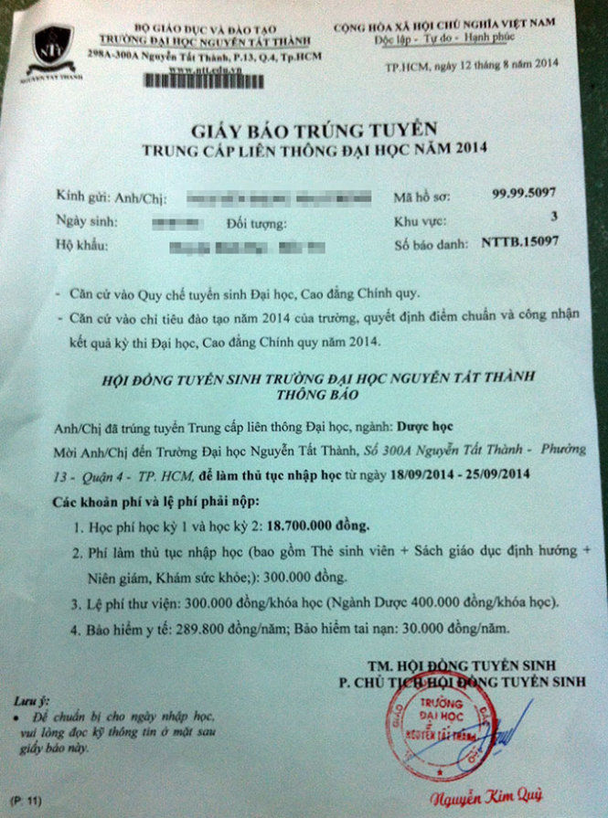Do nhầm lẫn, thí sinh không thi vẫn trúng tuyển đại học dược Do nhầm lẫn, thí sinh không thi vẫn trúng tuyển đại học dược