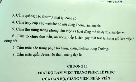 Quy định cấm quần jeans và dép lê đến trường Quy định cấm quần jeans và dép lê đến trường