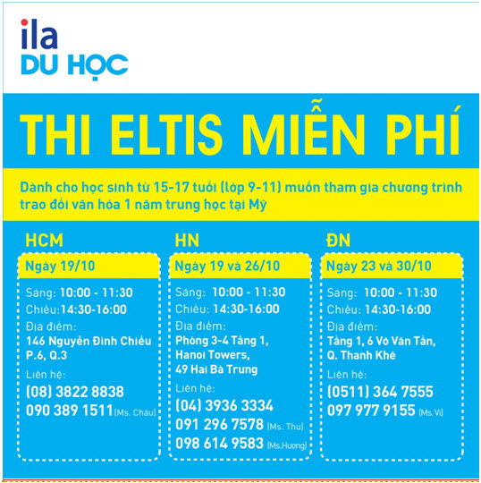 Thi ElTiS miễn phí tại ila việt nam tháng 10 2014 Thi ElTiS miễn phí tại ila việt nam tháng 10 2014