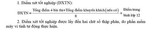 Cách tính điểm tốt nghiệp và đại học năm 2015