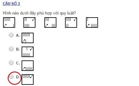 Đáp án bộ đề kiểm tra IQ của học sinh