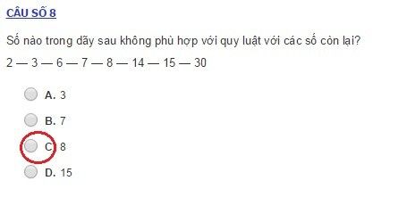 Đáp án bộ đề kiểm tra IQ của học sinh