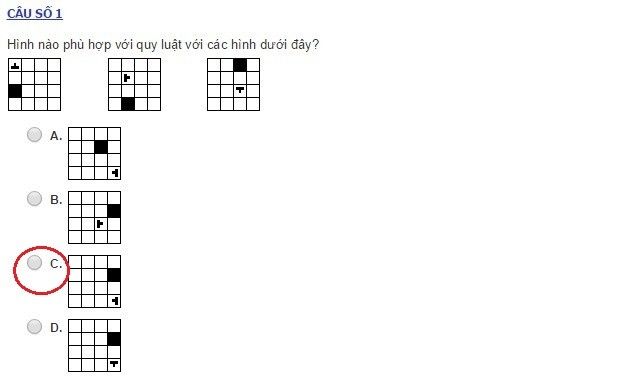 Đáp án bộ đề kiểm tra IQ của học sinh