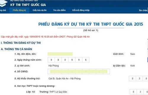Hướng dẫn sử dụng website thi THPT quốc gia 2018 - Ảnh 2