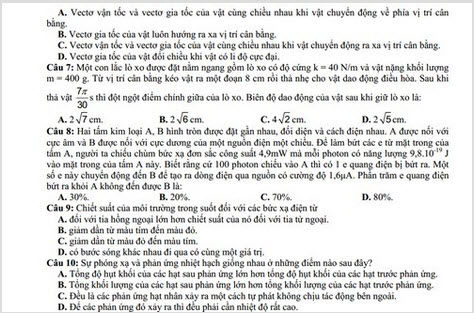 Đáp án đề thi thử THPT quốc gia môn Lý năm 2015 chuyên KHTN
