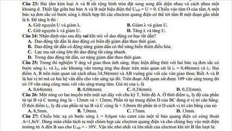Đáp án đề thi thử THPT quốc gia môn Lý năm 2015 chuyên KHTN