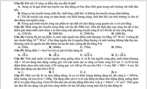 Đáp án đề thi thử THPT quốc gia môn Lý năm 2015 chuyên KHTN