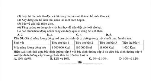 Đáp án đề thi minh họa tốt nghiệp THPT quốc gia môn Sinh học năm 2015 Đáp án đề thi minh họa tốt nghiệp THPT quốc gia môn Sinh học năm 2015