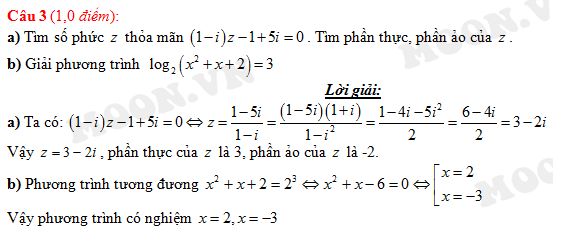 Đáp án đề thi đại học môn toán 2015 (Moon.vn) Đáp án đề thi đại học môn toán 2015 (Moon.vn)