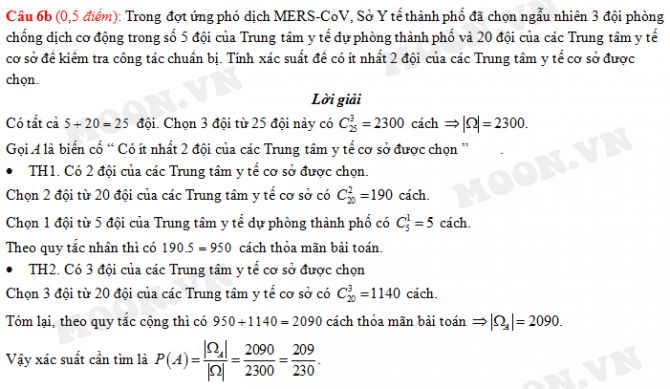 Đáp án đề thi đại học môn toán 2015 (Moon.vn) Đáp án đề thi đại học môn toán 2015 (Moon.vn)