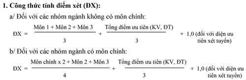 Quy tắc tính ngưỡng điểm xét tuyển đầu vào của Đại học Bách khoa Hà Nội