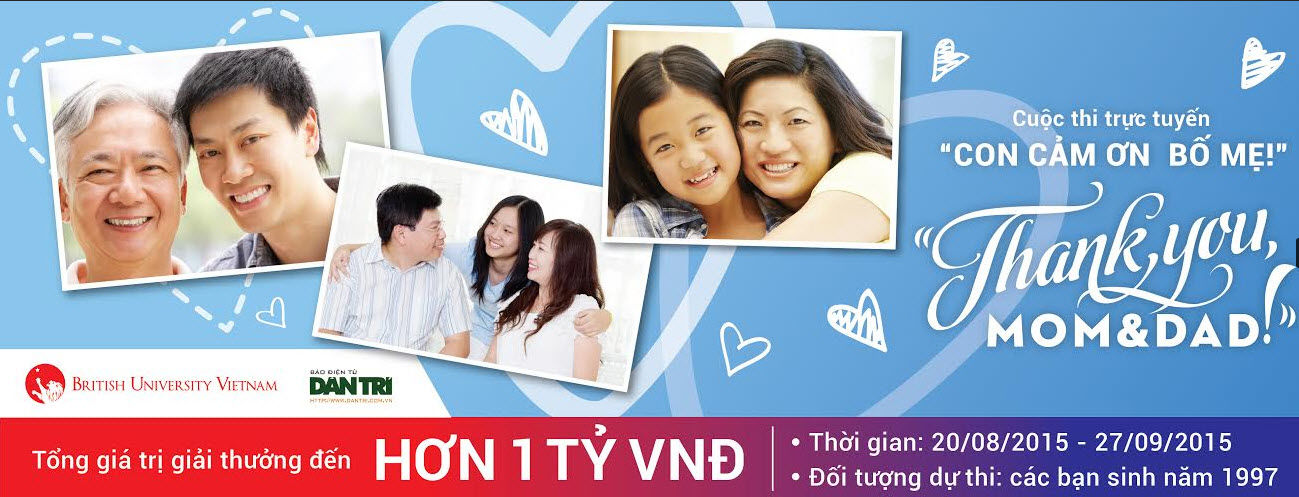 Công bố danh sách đạt giải cuộc thi “Thank you, Mom & Dad”