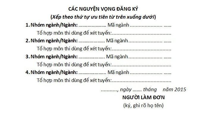 Mẫu hồ sơ xét tuyển NV bổ sung đợt 2