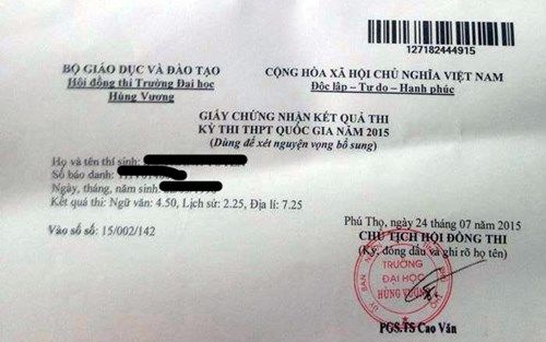 Thí sinh không may làm mất phiếu báo điểm cần làm gì?