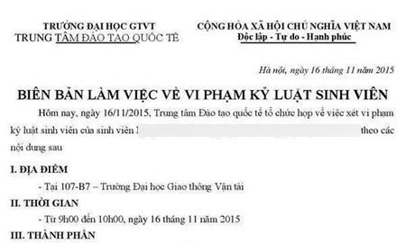 Sinh viên Giao thông bị đề nghị kỉ luật vì bình luận trên Facebook Sinh viên Giao thông bị đề nghị kỉ luật vì bình luận trên Facebook