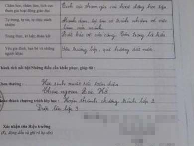 Phụ huynh “chịu chết” với lời khen danh hiệu cuối năm của con