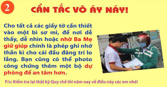 15 điều thí sinh cần thấm trước giờ thi