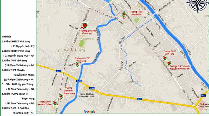 7 điểm thi THPT quốc gia tại Vĩnh Long