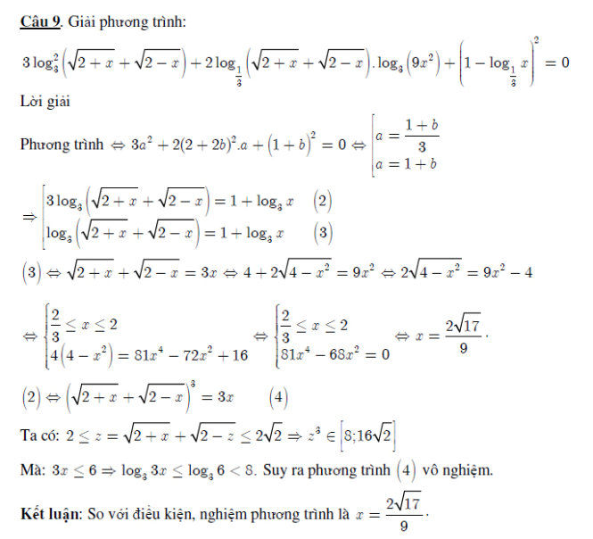 Bài giải, đề thi môn Toán THPT quốc gia 2016 Bài giải, đề thi môn Toán THPT quốc gia 2016
