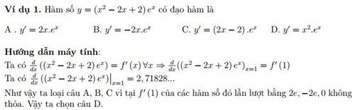 Cách sử dụng máy tính cầm tay để giải nhanh Toán thi THPT quốc gia 2017 Cách sử dụng máy tính cầm tay để giải nhanh Toán thi THPT quốc gia 2017