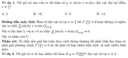 Cách sử dụng máy tính cầm tay để giải nhanh Toán thi THPT quốc gia 2017 Cách sử dụng máy tính cầm tay để giải nhanh Toán thi THPT quốc gia 2017