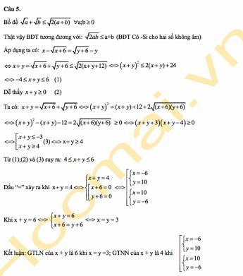 Đáp án môn Toán vào lớp 10 ở Hà Nội