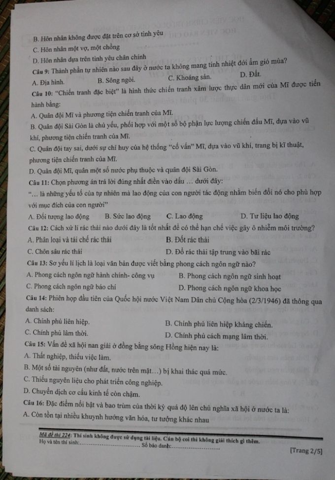 Đề thi môn Năng khiếu Báo chí 2016 Học viện Báo chí và Tuyên truyền