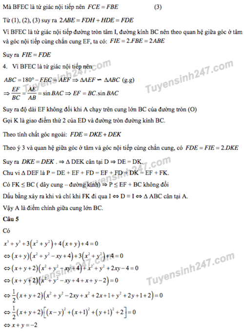Đề và đáp án môn Toán thi thử vào lớp 10 ở Hà Nội Đề và đáp án môn Toán thi thử vào lớp 10 ở Hà Nội